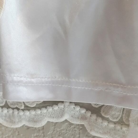 Tracy Negoshian Embroidered Floral White Sheer Chiffon Shift Pencil Dress XS - Picture 5 of 13